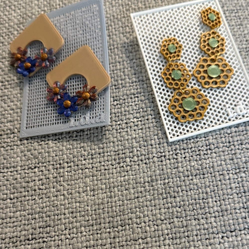 Geometric Earrings with Floral Accents
